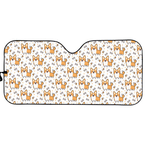 Cartoon Corgi Pattern Print Car Sun Shade