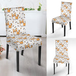 Cartoon Corgi Pattern Print Dining Chair Slipcover