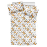 Cartoon Corgi Pattern Print Duvet Cover Bedding Set
