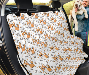 Cartoon Corgi Pattern Print Pet Car Back Seat Cover