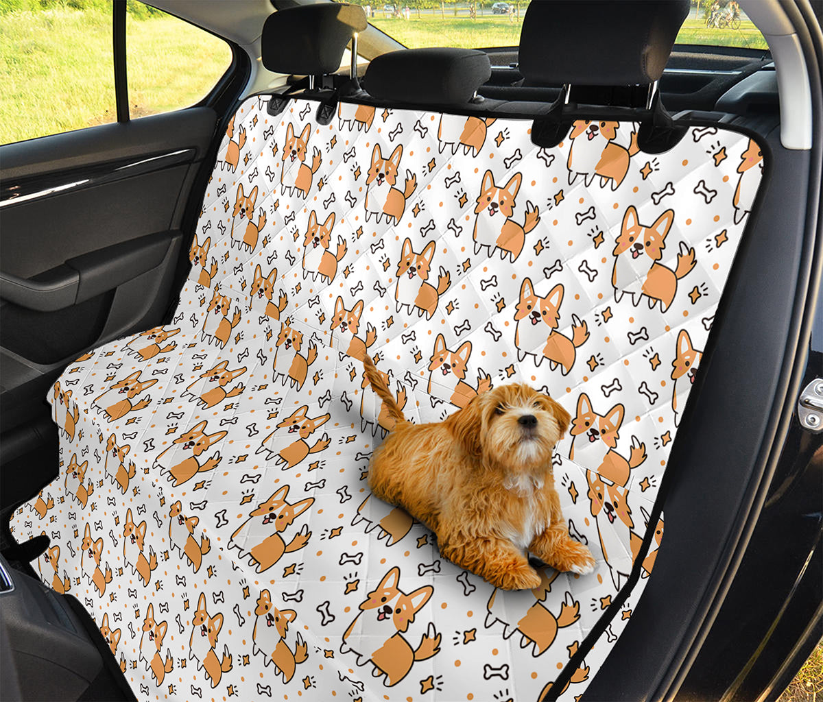 Cartoon Corgi Pattern Print Pet Car Back Seat Cover