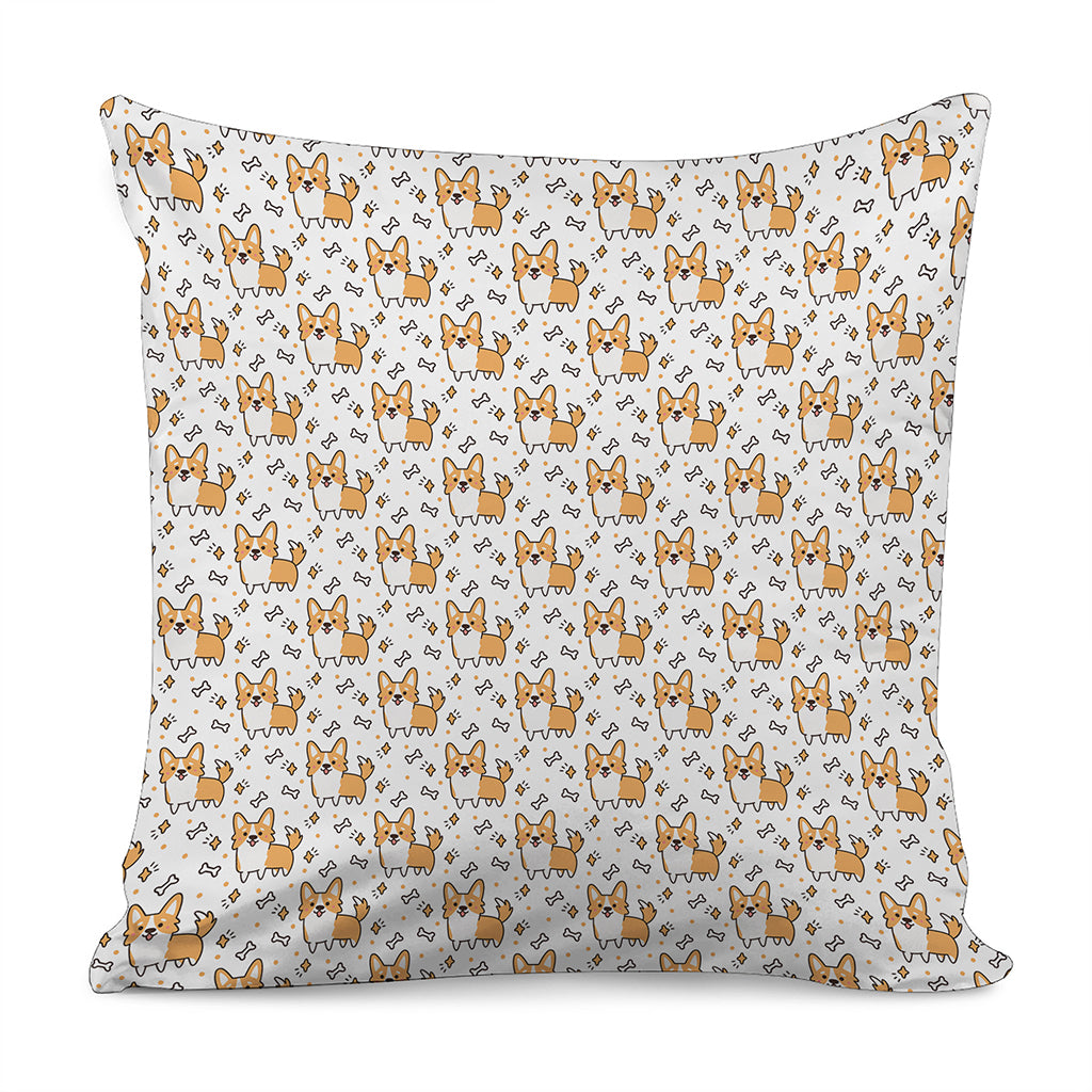 Cartoon Corgi Pattern Print Pillow Cover