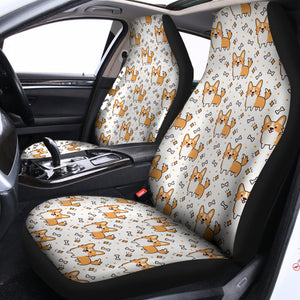 Cartoon Corgi Pattern Print Universal Fit Car Seat Covers