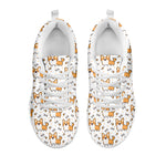 Cartoon Corgi Pattern Print White Sneakers