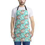 Cartoon Cow And Daisy Flower Print Apron