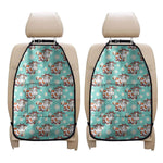 Cartoon Cow And Daisy Flower Print Car Seat Organizers