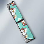 Cartoon Cow And Daisy Flower Print Car Sun Shade GearFrost