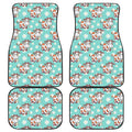 Cartoon Cow And Daisy Flower Print Front and Back Car Floor Mats