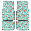 Cartoon Cow And Daisy Flower Print Front and Back Car Floor Mats