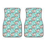 Cartoon Cow And Daisy Flower Print Front Car Floor Mats