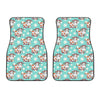 Cartoon Cow And Daisy Flower Print Front Car Floor Mats