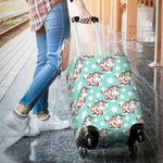 Cartoon Cow And Daisy Flower Print Luggage Cover GearFrost