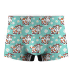 Cartoon Cow And Daisy Flower Print Men's Boxer Briefs