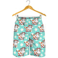 Cartoon Cow And Daisy Flower Print Men's Shorts