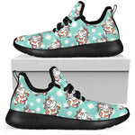 Cartoon Cow And Daisy Flower Print Mesh Knit Shoes GearFrost