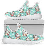 Cartoon Cow And Daisy Flower Print Mesh Knit Shoes GearFrost