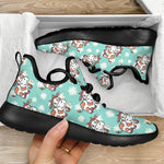 Cartoon Cow And Daisy Flower Print Mesh Knit Shoes GearFrost