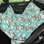 Cartoon Cow And Daisy Flower Print Pet Car Back Seat Cover