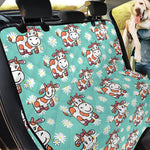 Cartoon Cow And Daisy Flower Print Pet Car Back Seat Cover