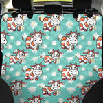 Cartoon Cow And Daisy Flower Print Pet Car Back Seat Cover