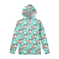 Cartoon Cow And Daisy Flower Print Pullover Hoodie