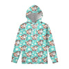 Cartoon Cow And Daisy Flower Print Pullover Hoodie