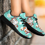 Cartoon Cow And Daisy Flower Print Sport Shoes GearFrost