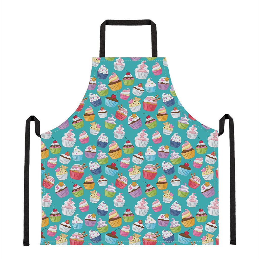 Cartoon Cupcake Pattern Print Apron