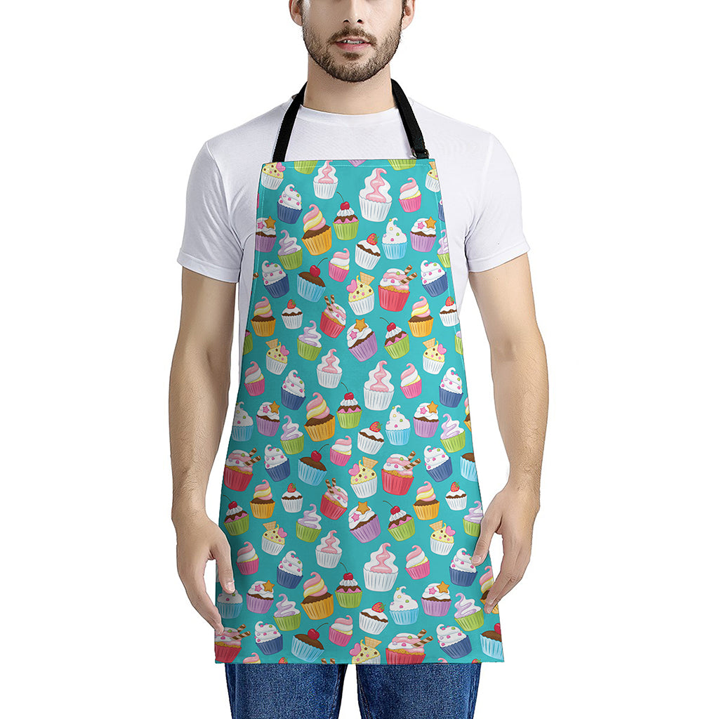 Cartoon Cupcake Pattern Print Apron