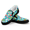 Cartoon Cupcake Pattern Print Black Slip On Shoes