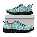 Cartoon Cupcake Pattern Print Black Running Shoes
