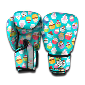 Cartoon Cupcake Pattern Print Boxing Gloves