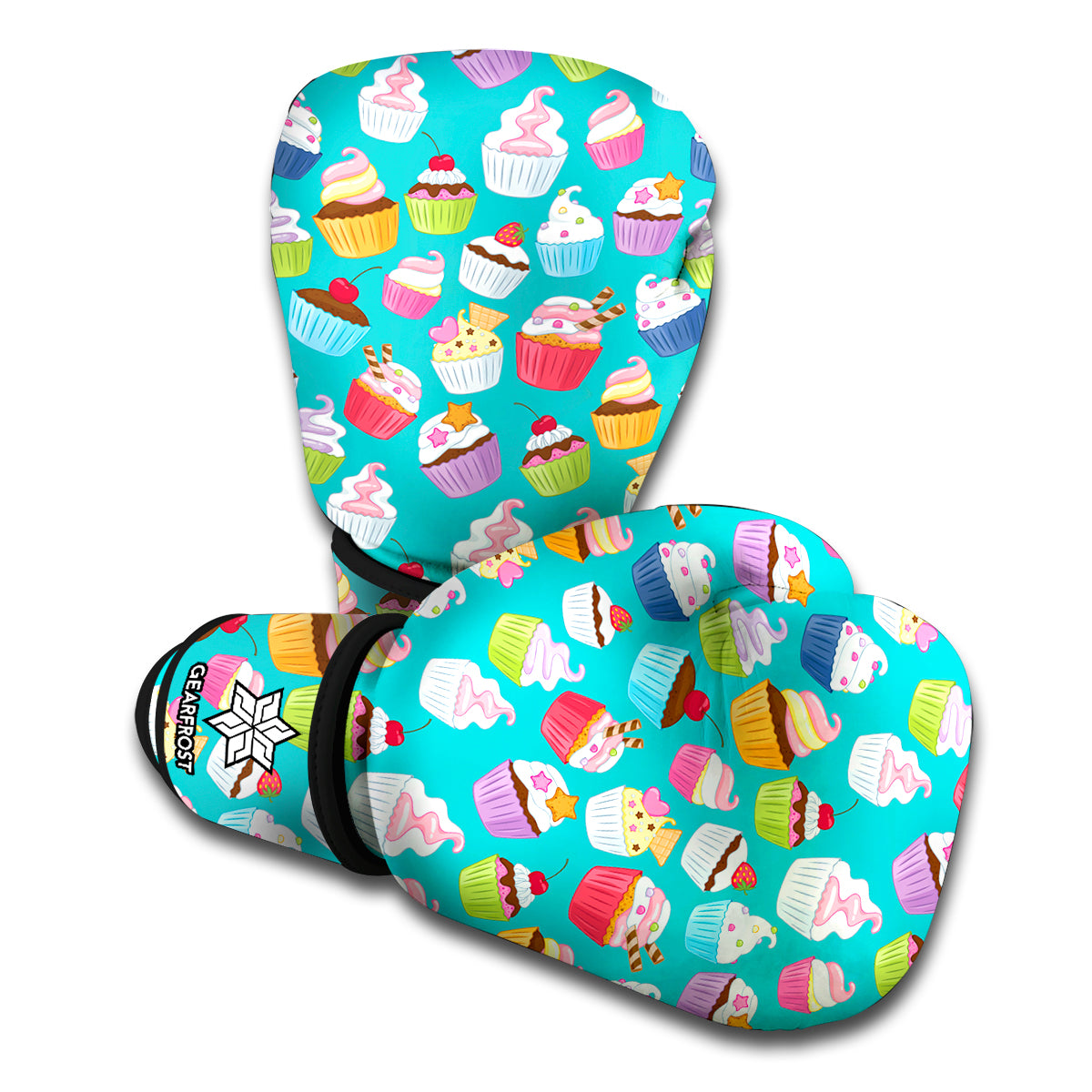 Cartoon Cupcake Pattern Print Boxing Gloves