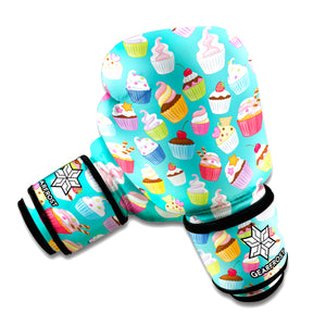 Cartoon Cupcake Pattern Print Boxing Gloves