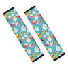 Cartoon Cupcake Pattern Print Car Seat Belt Covers