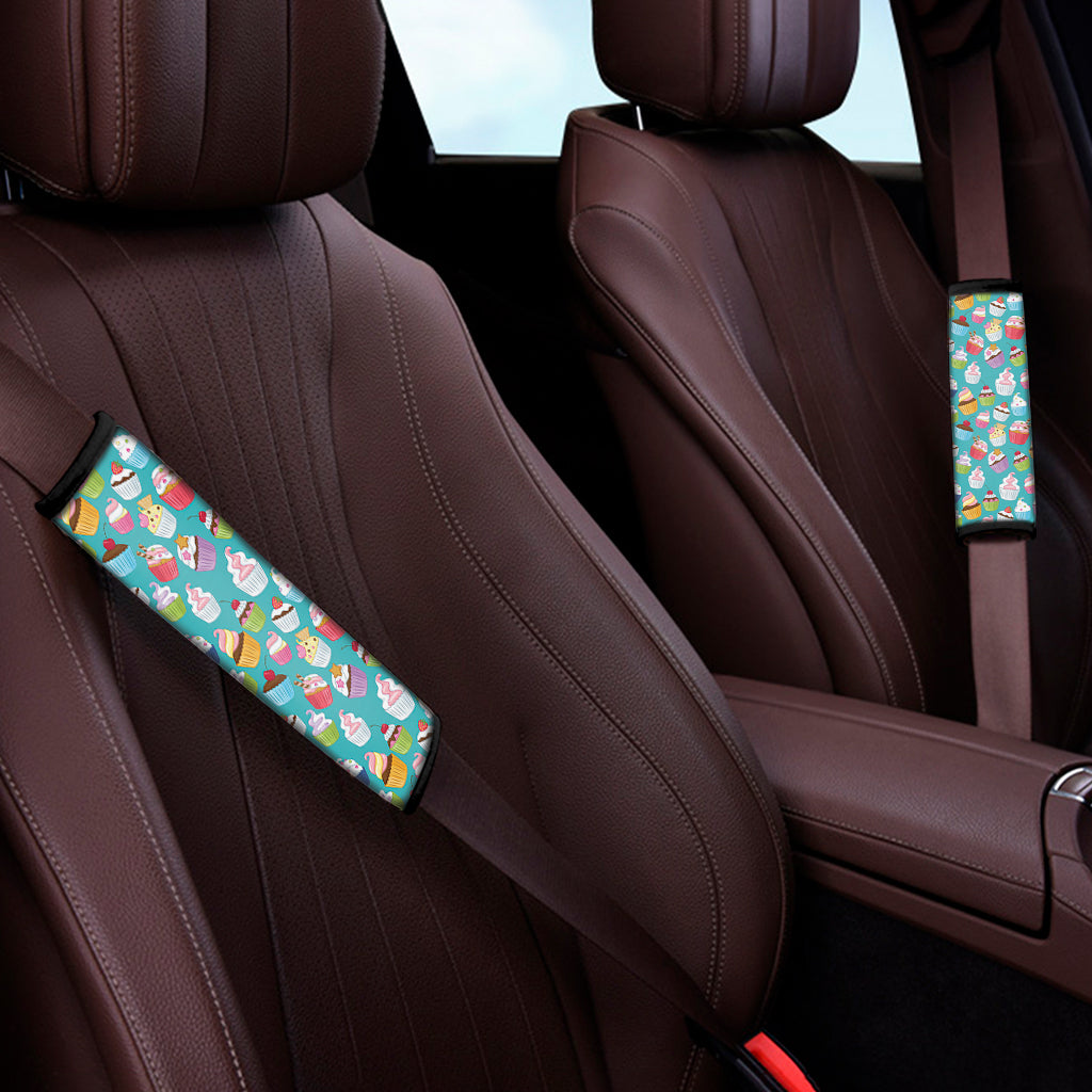 Cartoon Cupcake Pattern Print Car Seat Belt Covers