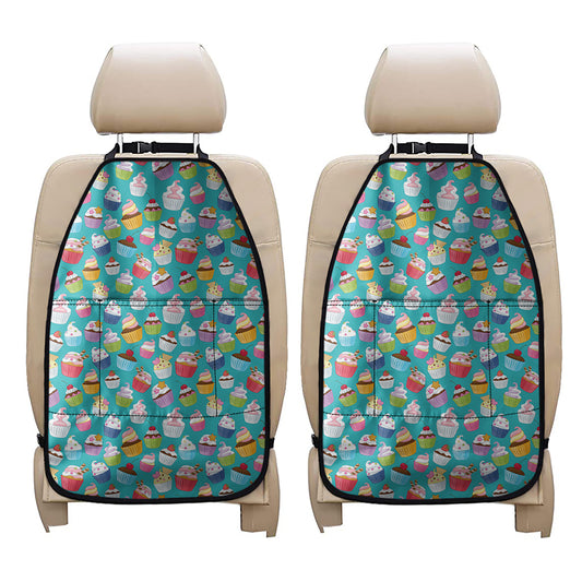 Cartoon Cupcake Pattern Print Car Seat Organizers
