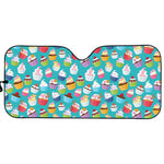 Cartoon Cupcake Pattern Print Car Sun Shade