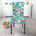 Cartoon Cupcake Pattern Print Dining Chair Slipcover