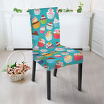 Cartoon Cupcake Pattern Print Dining Chair Slipcover