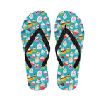 Cartoon Cupcake Pattern Print Flip Flops