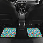 Cartoon Cupcake Pattern Print Front and Back Car Floor Mats