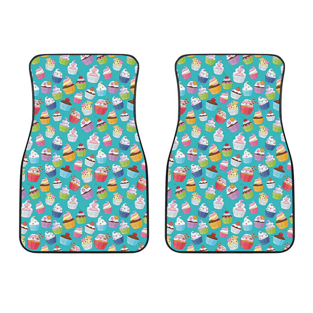 Cartoon Cupcake Pattern Print Front Car Floor Mats