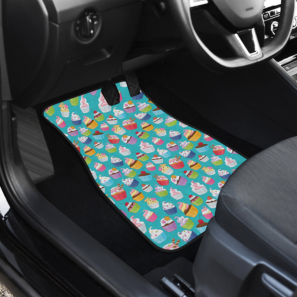 Cartoon Cupcake Pattern Print Front Car Floor Mats