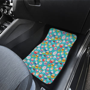 Cartoon Cupcake Pattern Print Front Car Floor Mats