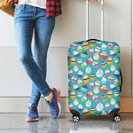 Cartoon Cupcake Pattern Print Luggage Cover