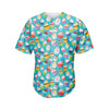 Cartoon Cupcake Pattern Print Men's Baseball Jersey