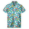 Cartoon Cupcake Pattern Print Men's Short Sleeve Shirt