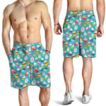 Cartoon Cupcake Pattern Print Men's Shorts