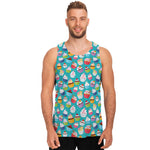 Cartoon Cupcake Pattern Print Men's Tank Top